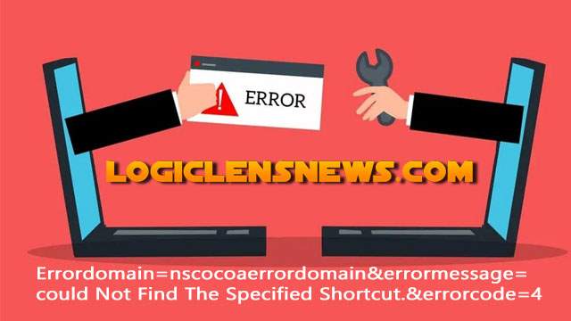 Errordomain=nscocoaerrordomain&errormessage=could Not Find The Specified Shortcut.&errorcode=4